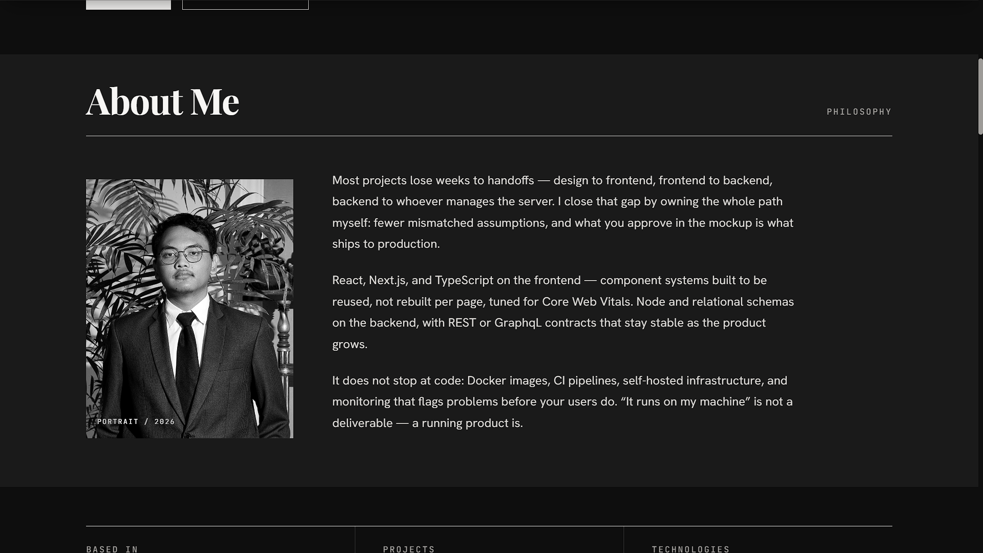 Screenshot from tncp.web.id — Personal Portfolio & KANAL Blog Platform