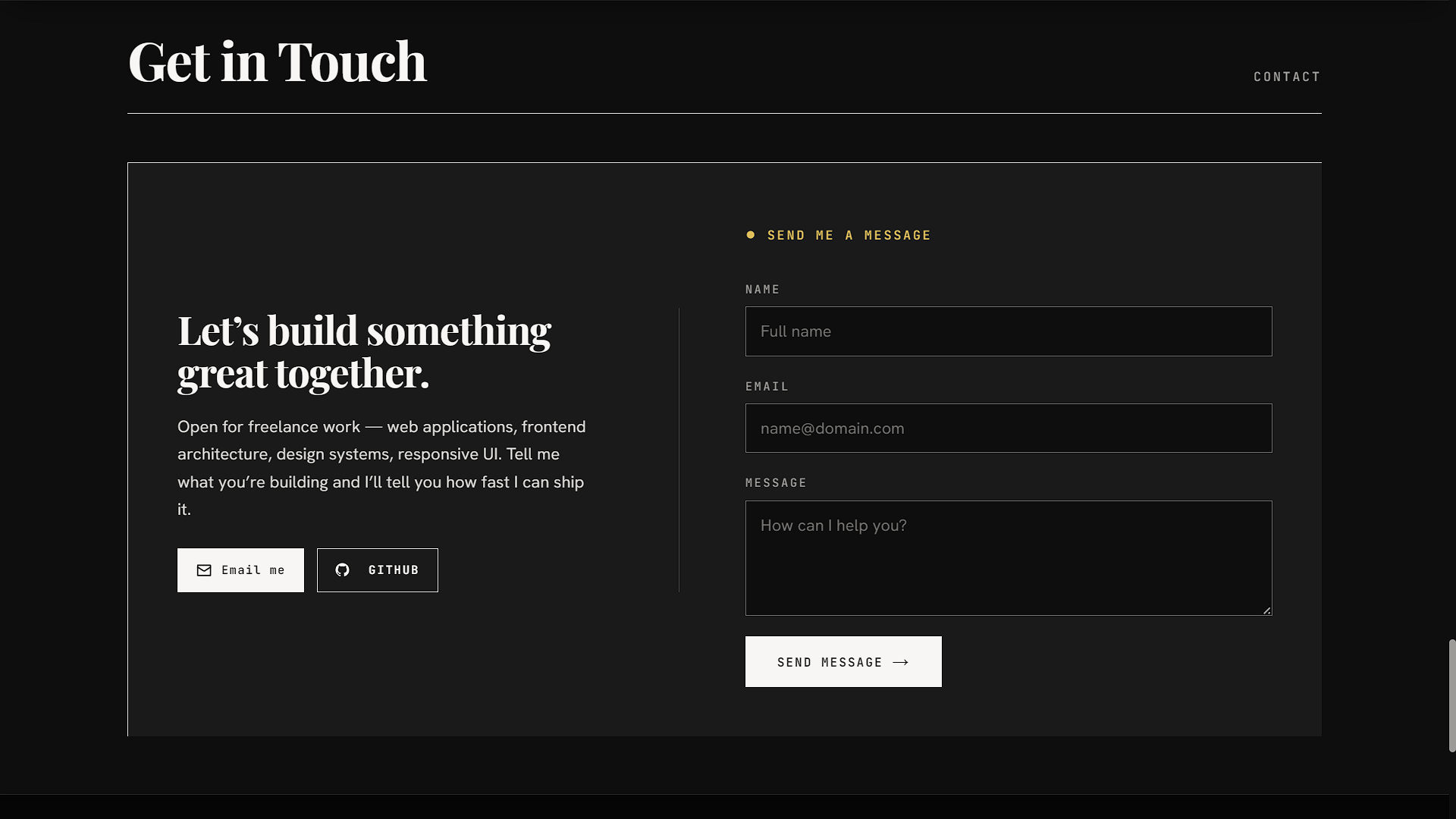 Screenshot from tncp.web.id — Personal Portfolio & KANAL Blog Platform